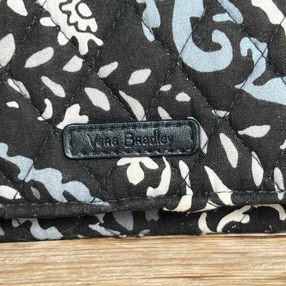 Vera Bradley Paisley Noir Trifold Wallet Snap Closure Clean Wristlet mulberryfou - Picture 3 of 14